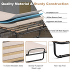 Costway Portable Folding Bed with Memory Foam Mattress Rollaway Cot  Navy Made in Italy