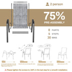 Arlopu 8Pcs Patio Dining Chairs Outdoor Stackable Armrest Chairs for Lawn Garden Backyard