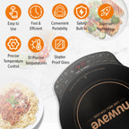 NuWave Electric Double Induction Cooktop 8�� Portable Ultrathin with Sensor Touch Precision Induction Cooktop Burner, Home