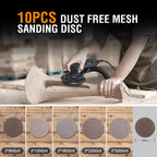Electric 5mm Random Orbital Sander with Tool Case, Variable Speed Palm Sander with Brushless Motor, 5&6Inch Sanding Pads, Sanders for Woodworking, Primary Wood and Panel Processing
