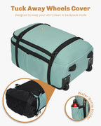 Hynes Eagle 22" Hybrid Carry-On Luggage, Softside Rolling Backpack, Grey