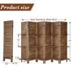 6-Panel Room Divider with Shelves5.6ft Tall Folding Privacy Screen Panels, Room Divider Wall, Divider for Room Separation, Room Divider ShelvesEffectively Block SightNatural