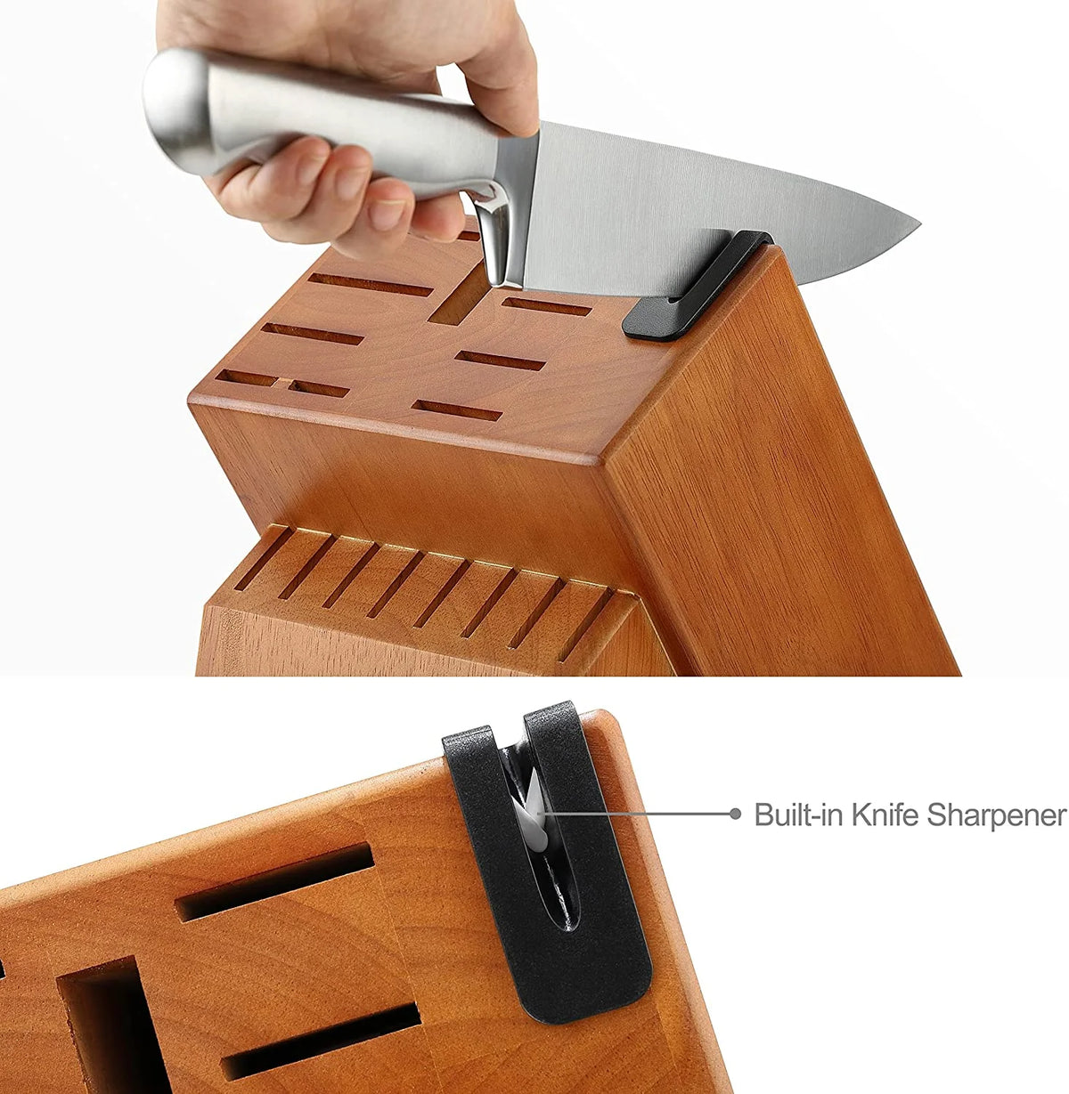 McCook MC20 17pcs Kitchen Knife Set with Block Cutlery Knife Block Set Stainless Steel