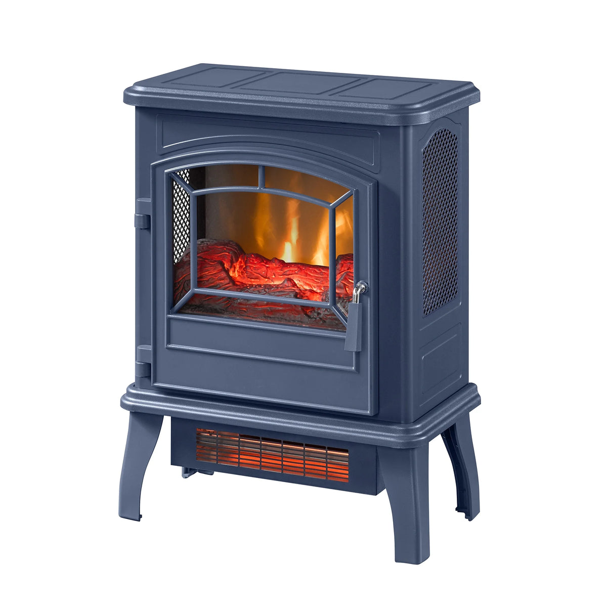 ClassicFlame 17.5"W Infrared Quartz Electric Stove Heater, Insignia Blue