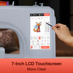Poolin EOC05 Embroidery Machine 4x9.25" Area, 7" Touch Screen with kit