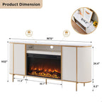 OKD Luxury Fireplace TV Stand for TVs Up to 80 inches, 70" Modern Fluted Entertainment Center with Electric Fireplace, Media Console TV Stand for Living Room,Natural Oak