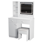 Wohh MDF Makeup Vanity with LED Mirror, Dressing Table and 5 Drawers, White