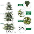 9' Pre-Lit Green Cypress Artificial Christmas Tree with 600 Warm White Twinkle LED Lights, by My Texas House