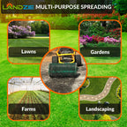 Landzie Compost Spreader 24 Inch Walk-Behind Lawn & Garden Spreader with Metal Mesh Basket