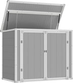 ECOPATIO Outdoor Storage Shed 41 Cu Ft Weather Resistant Resin with Floor Gray
