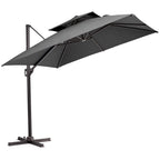 Pellebant 10 ft. x 10 ft. Square Double Top Patio Cantilever Umbrella, Navy Blue
