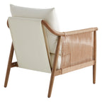 CHITA Modern Accent Chair, Braid Armchair Living Room Chair, Cream