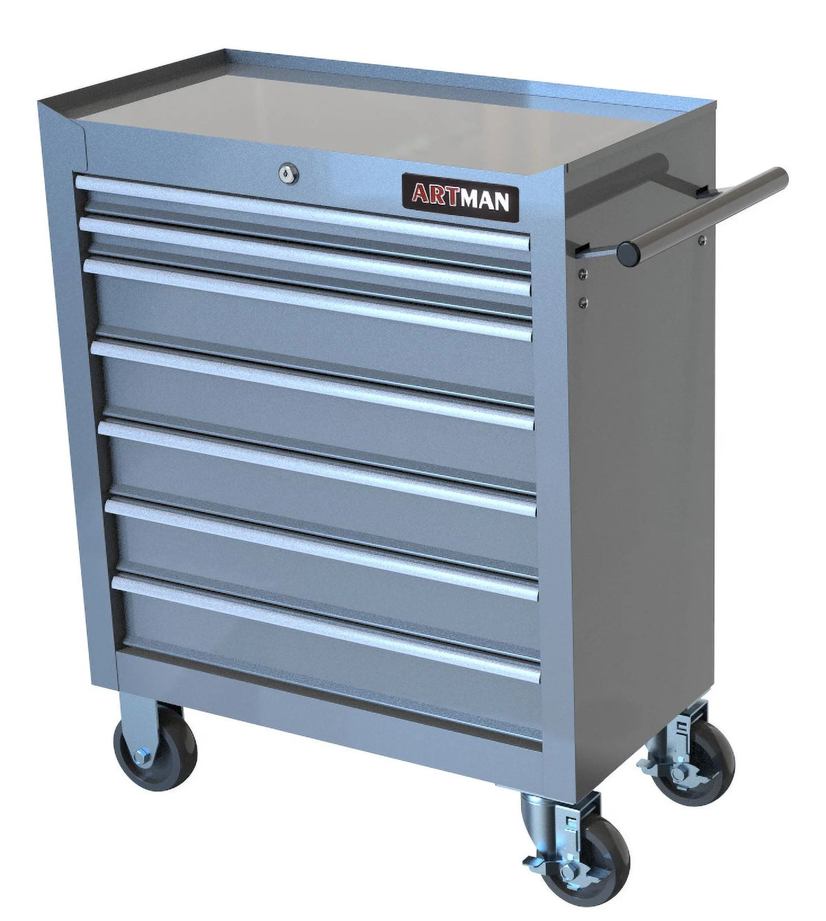 7-Drawer Metal Rolling Tool Chest with Wheels, Tool Storage Cabinet with Locking System, Toolbox with Wheels for Garage, Warehouse, Workshop, Repair Shop, Red