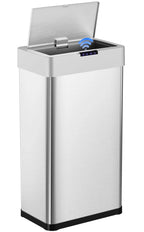 LAZY BUDDY 60 Liter / 16 Gallon Stainless Steel Motion Sensor Trash Can for Kitchen, Bathroom, Rectangular