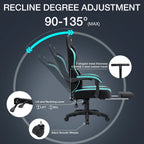 Hoffree Gaming Chair with Massage Fabric Office Chair with footrest for Adults, Ergonomic Gamer Chair with Headrest and Lumbar Support for Office Gaming, 440 LBS