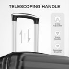 9 Piece Luggage Sets, Hard 20 24 28 inch Luggage with 6 Pieces Organize Bags Travel Suitcases Sets with Wheels, Rose
