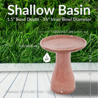Sunnydaze Freestanding Ceramic Outdoor Bird Bath, Glazed, UV-Resistant Galaxy Blue Finish