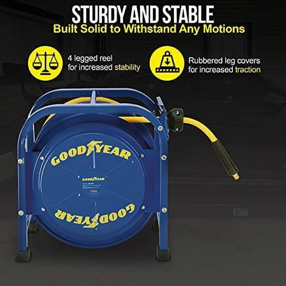 GOODYEAR Spring Driven Steel Retractable Hose Reel (3/8 in. x 100 ft.)