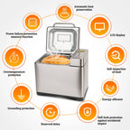KBS 17-in-1 2LB Bread Maker Machine Fully Automatic LCD Display，Stainless Steel Model# 013