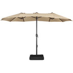 Topeakmart 13ft Patio Parasol Canopy with Crank, Tan