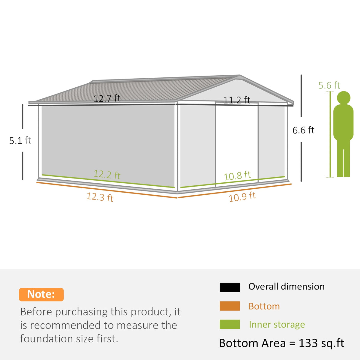 Outsunny 7' x 4' Metal Storage Shed Organizer, Garden Tool House with 4 Vents and 2 Sliding Doors for Backyard, Patio, Garage, Lawn, Dark Gray