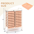 Costway 20 Drawer Rolling Storage Cart Tools Scrapbook Paper Office School Organizer Yellow
