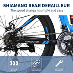 26”Full Suspension Folding Mountain Bike 21 Speed 17" Foldable Frame Bicycle Men or Women MTB for Afult Blue