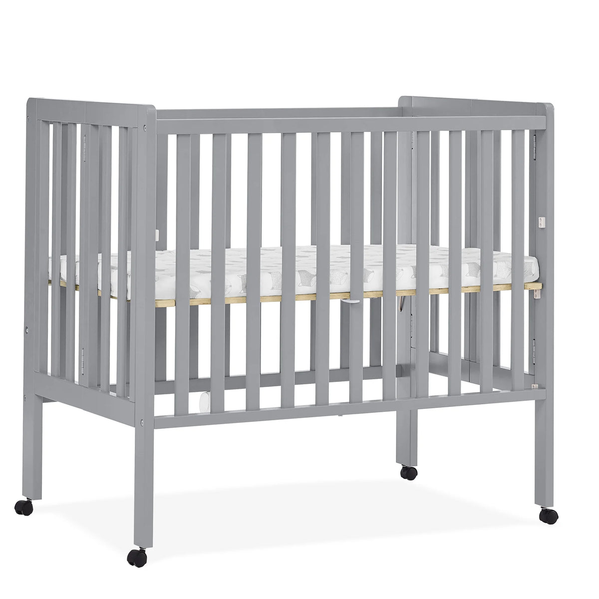 Delta Children Lee Portable Folding Mini Crib with 1.5-Inch Mattress - Greenguard Gold Certified, Bianca White