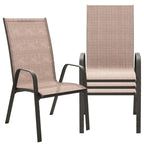 Patio Dining Chairs Set of 4, Outdoor Stackable Dining Furniture Set, All Weather Dining Set for Lawn, Garden, Backyard, Poolside, Black