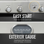 Kenmore 6-Burner Propane Gas Grill with Side Burner, PG-40611S0L, Stainless Steel with Black Trim