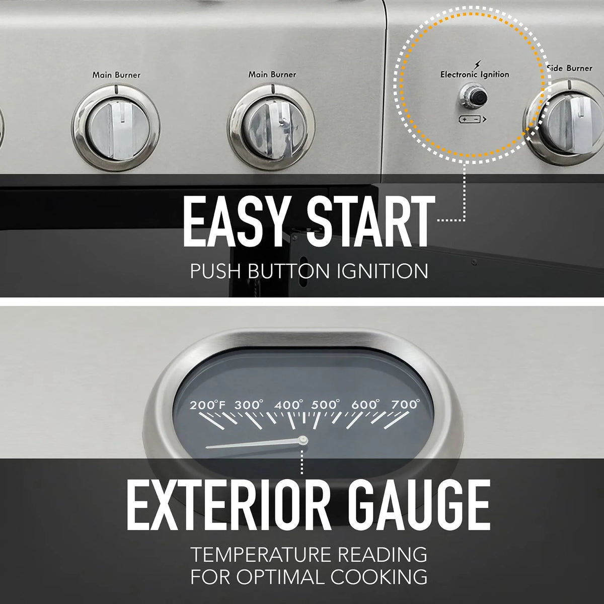 Kenmore 6-Burner Propane Gas Grill with Side Burner, PG-40611S0L, Stainless Steel with Black Trim