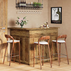 Tribesigns Bar Cabinet, L-Shaped Home Bar Table with Stemware Racks