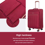 Travelhouse 4 Piece Luggage Set Softside Expandable Lightweight Suitcase with Double Spinner Wheels.(Black)