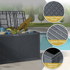 Ktaxon 90 gal Outdoor Garden Plastic Storage Deck Box Gray