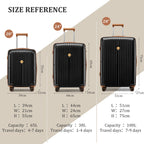 Joyway 5 Piece Luggage Sets Hardshell Lightweight Suitcase with TSA Lock Spinner Wheels-Orange