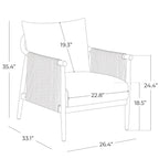 CHITA Modern Accent Chair, Braid Armchair Living Room Chair, Cream