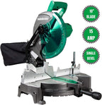 Metabo HPT 10-Inch Compound Miter Saw, Single Bevel, 15-Amp Motor, 0-52 Miter Angle Range, 0-45 Bevel Range, Large Table, 10" 24T TCT Miter Saw Blade C10FCGS