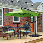 JUSTLET 10ft Heavy Duty Patio Hanging Offset Cantilever Patio Umbrella W/ 4-Piece Base Included Included, Beige