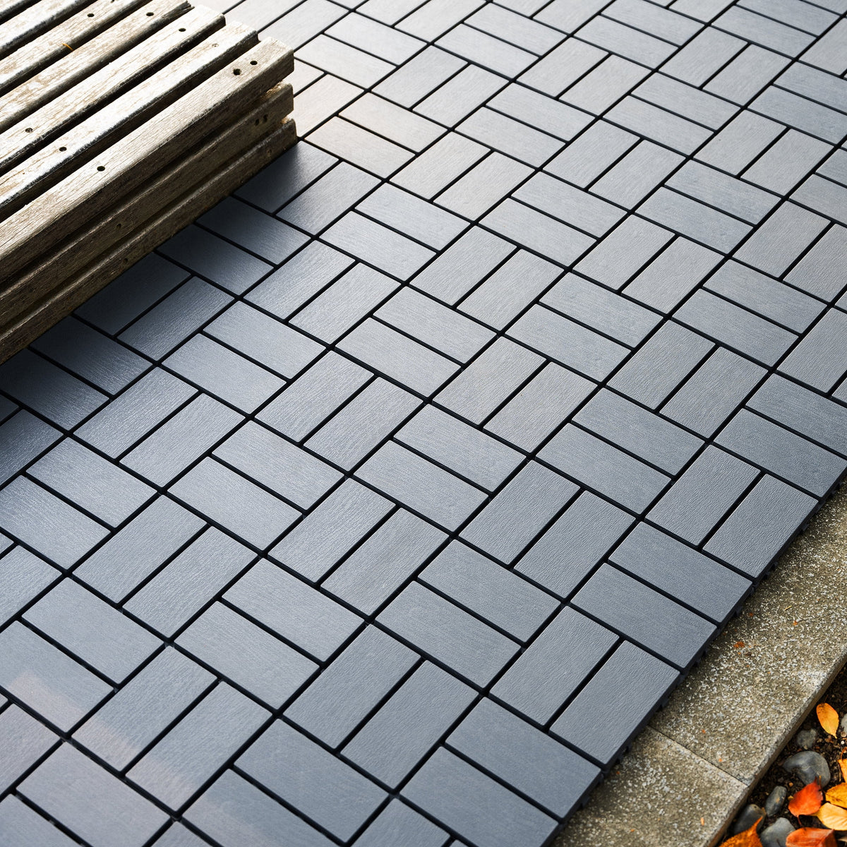 44PCS Plastic Interlocking Deck Tiles,Patio Deck Tiles,12"x12" Square Waterproof Outdoor