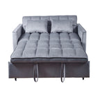 Gewnee 55'' Modern Convertible Velvet Sofa Bed with Pull-Out Twin Bed, Adjustable Backrest for Living Room, Office (Dark Gray)