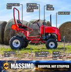 Massimo Mini Tractor 110cc 2WD Gas Go Kart �C Kids & Youth Ride-On Utility Vehicle �C Green