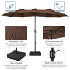 Topeakmart 13ft Patio Parasol Canopy with Crank, Tan
