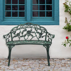 Ktaxon Outdoor Patio Park Garden Bench Courtyard Leisure Rose Cast Aluminum, Outdoor Loveset, Bronze