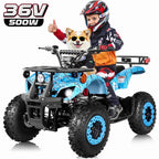 ATV for Kids, 36 Volt Ride on Toys, 500w Motor Quad Bike for Big Kids, Power Car Wheel with Metal Frame, Speed Control, Suspension, Black