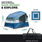NEH Universal SUV Camping Tent - Up to 8-Person Sleeping Capacity, Includes Rainfly and Storage Bag - Car Tent, Tailgate Tent, Glamping Tent - 8'W x 8'L x 7.2'H Gray and Blue
