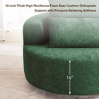 Fumahaus Upholstered Swivel Accent Chair, Oversized Comfy Round Sofa Chair with Two Pillows, Leisure Sofa Chair for Living Room Bedroom, Beige