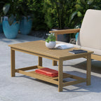 Lancaster Home Indoor/Outdoor Poly Resin 2-Tier Adirondack Coffee Table Black