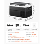 VEVOR Portable Car Refrigerator 42 Qt, 12V Portable Freezer with Single Zone, 12/24V DC & 110-240V AC Electric Cooler with -4℉-68℉ Cooling Range, for Car Truck Vehicle RV Boat Outdoor & Home use