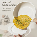 Carote Nonstick Cookware Sets, 24 Pcs Granite Non Stick Pots and Pans Set, Induction Cookware, White