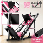 RitFit Leg Press Hack Squat Machine, Professional Adjustable Leg Press Machine for Home Gym with Linear Bearing, Specialty Hack Squat Machine for Full Lower Body Workout with Weight Storage, Pink